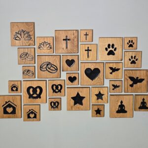 Holzsymbole Eiche 7,5 / 10 / 14 cm – Ergänzung zu unseren Buchstaben